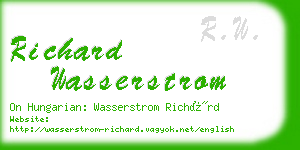 richard wasserstrom business card